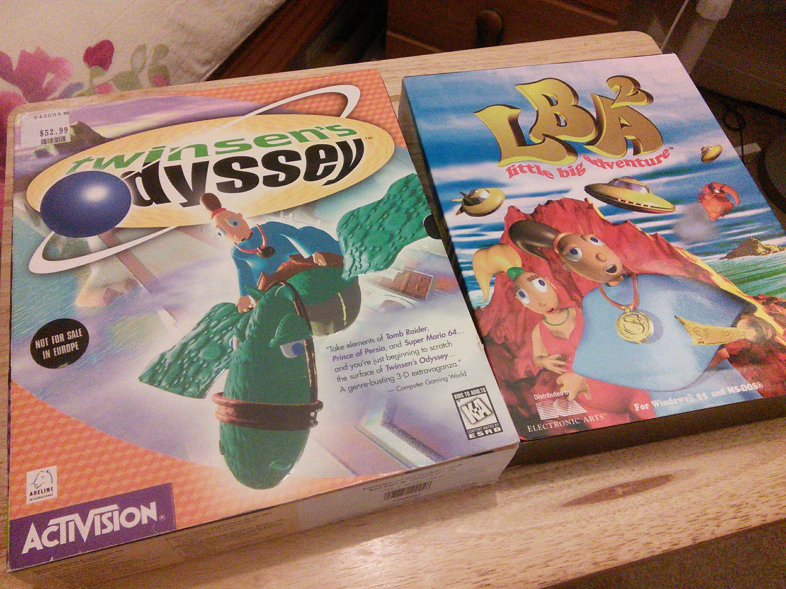 North American Twinsen's Odyssey and European Little Big Adventure 2 boxes North American Twinsen's Odyssey and European Little Big Adventure 2 boxes